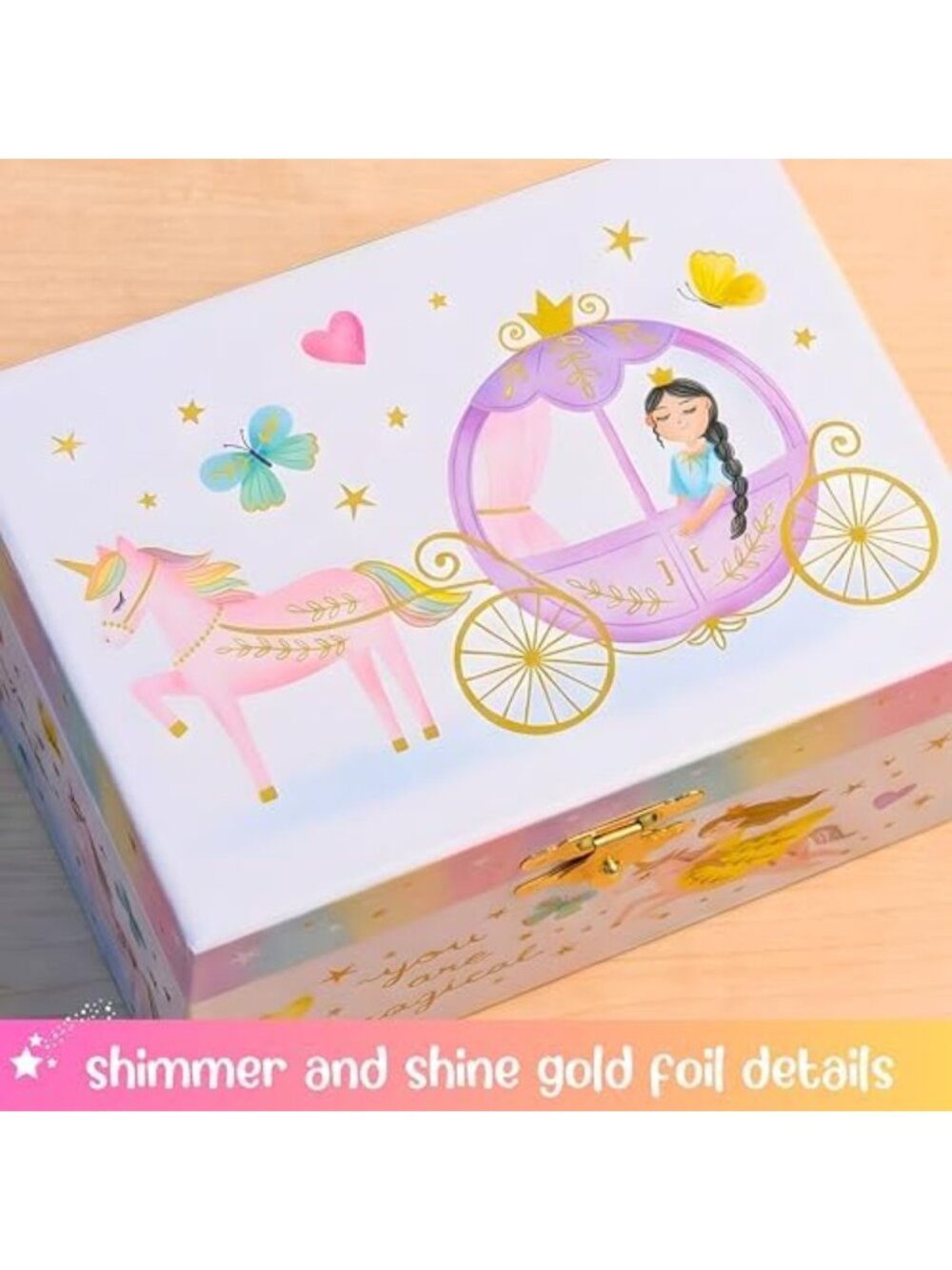 Musical Princess Jewelry Box for Girls - Enchanting Gift with Twinkling Lights - Picture 5 of 6